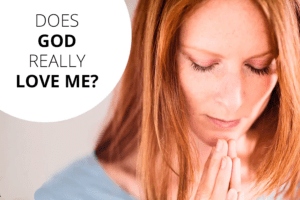 Man walking out of church Woman praying