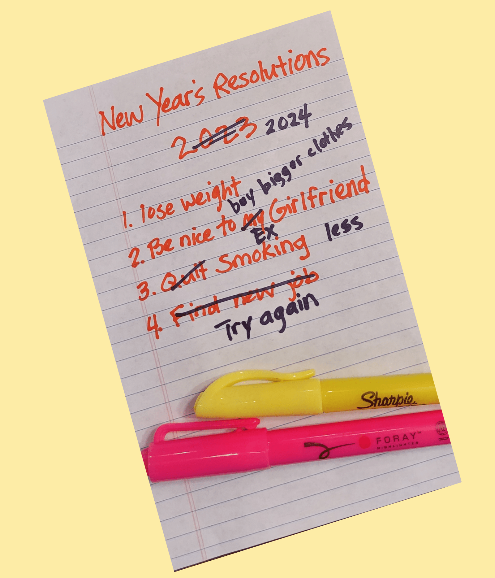 Failed New Years resolutions